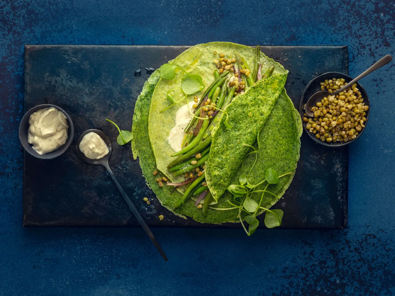 Gefüllte Spinat-Crêpes