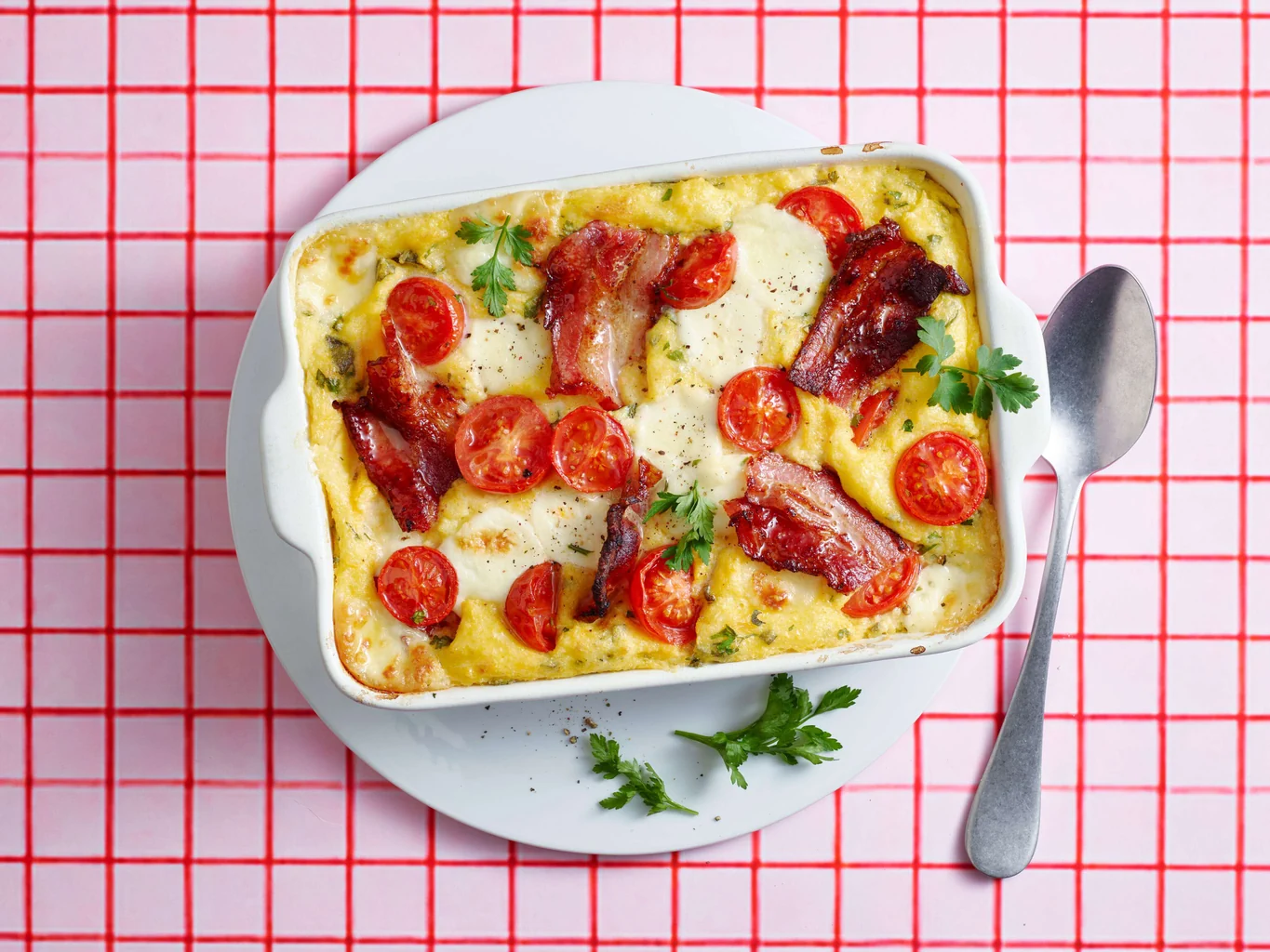 Speck-Polenta mit Mozzarelline