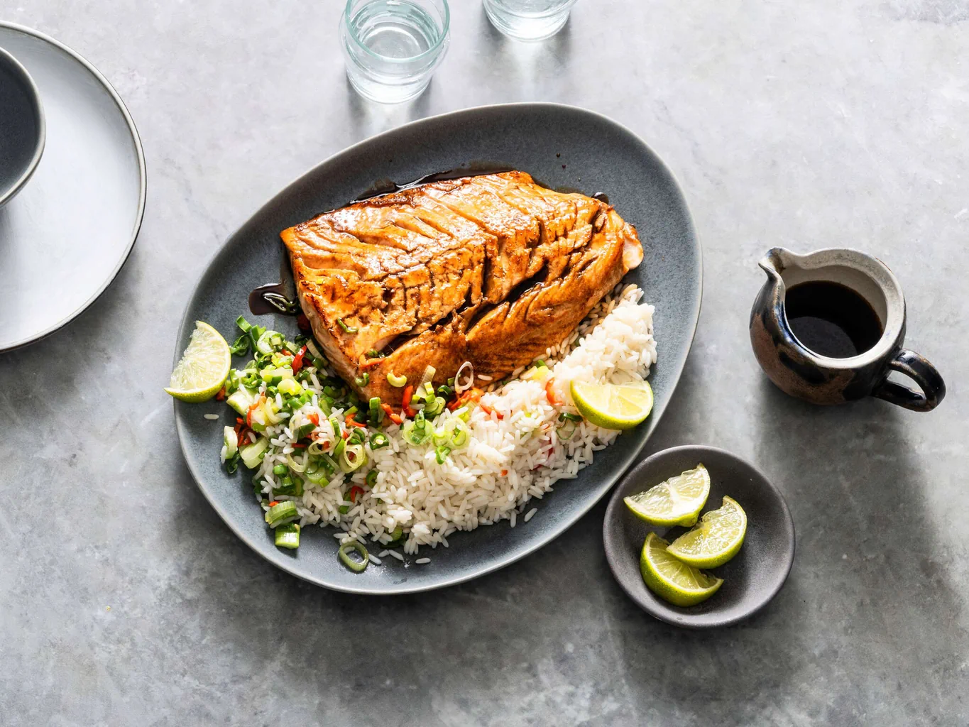 Saumon teriyaki avec riz