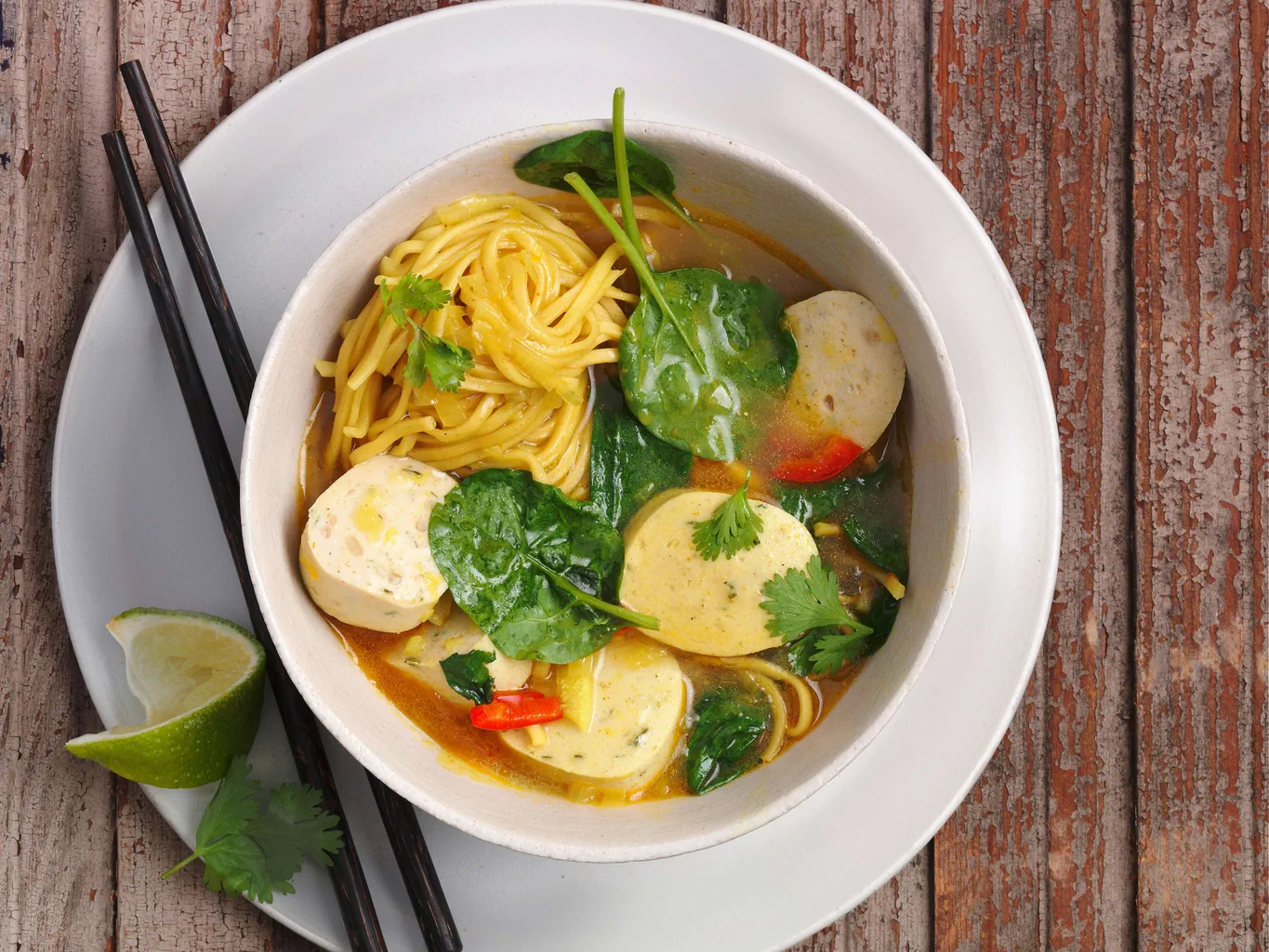 Currysuppe mit Weisswurst