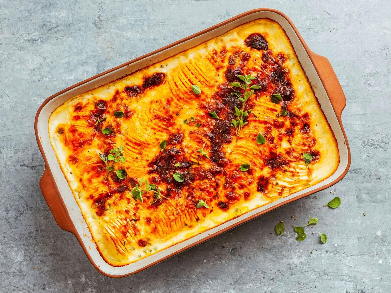 Gratin di patate dolci e carote