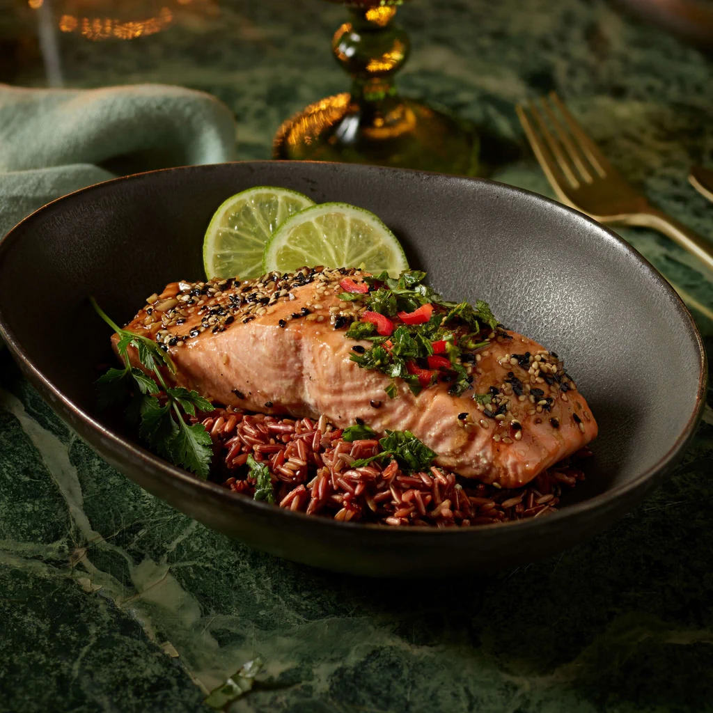 Salmone al forno con topping alle erbe