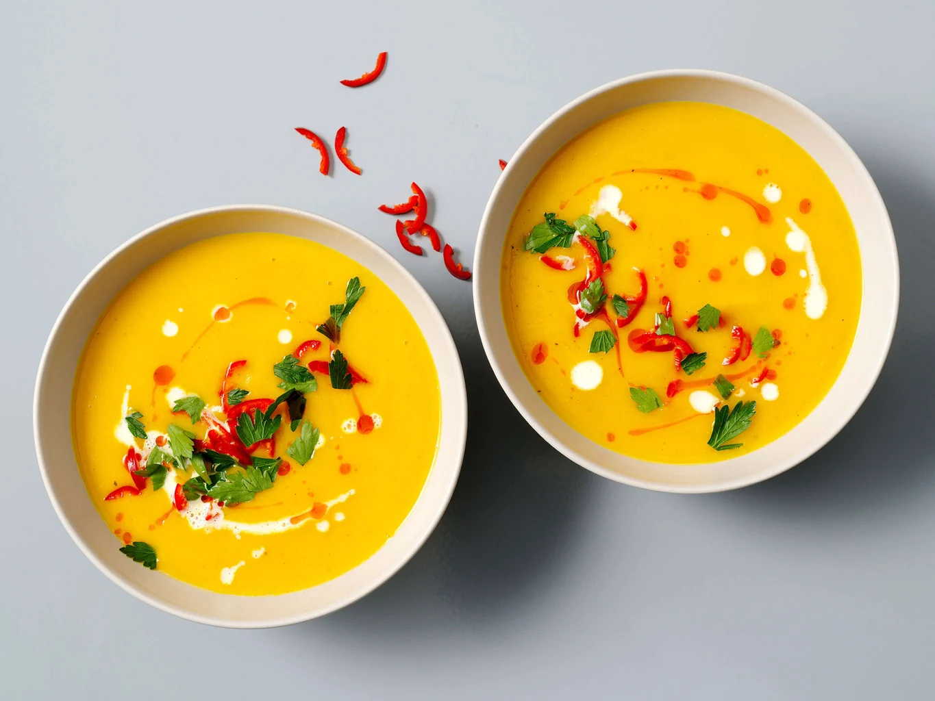 Kürbissuppe mit Ras al-Hanout und Limette