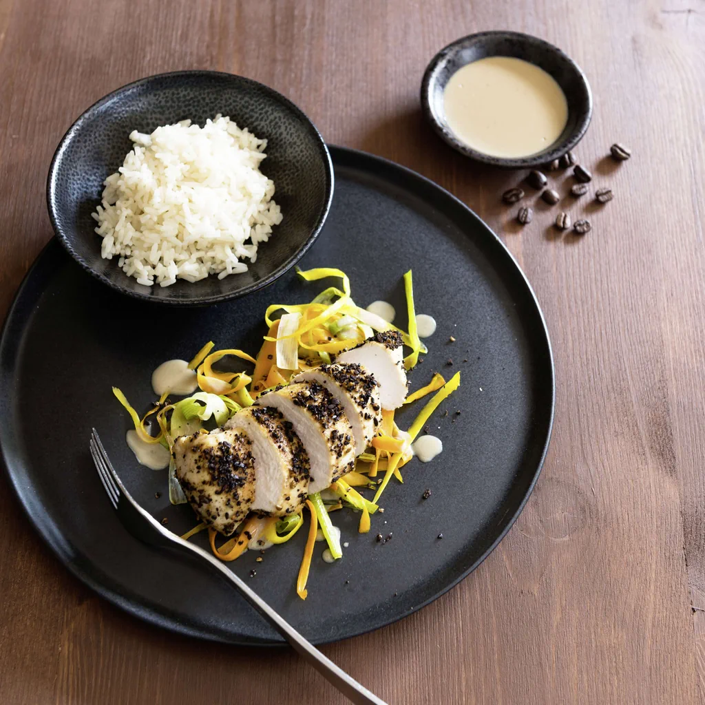 Pouletbrust mit Kaffeekruste und Kaffeesauce