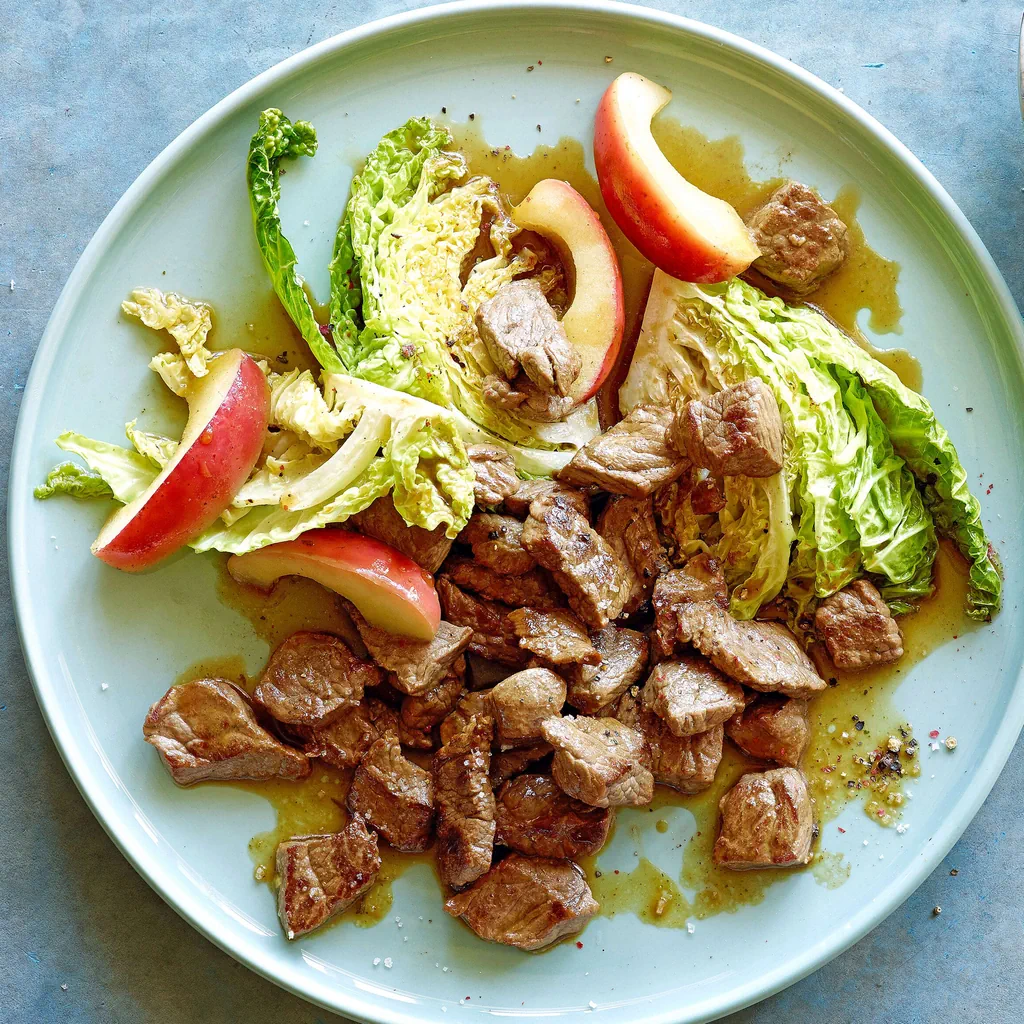 Émincé de bœuf avec chou frisé
