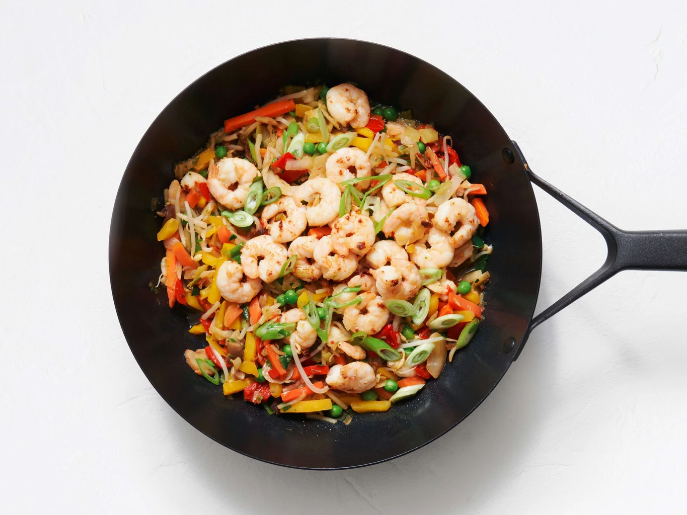 Gamberi con verdure asiatiche