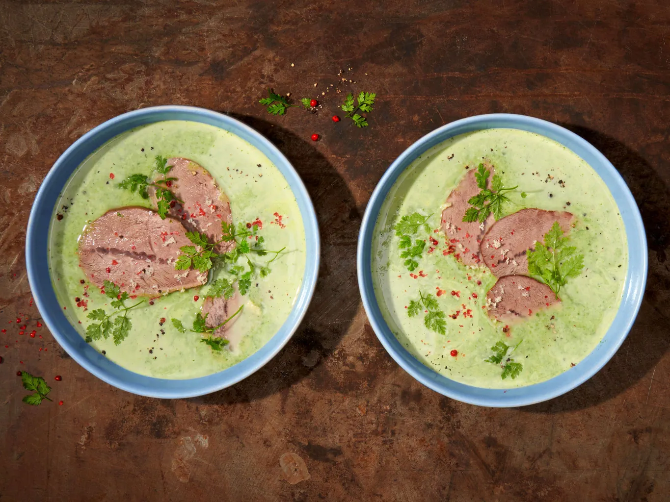 Bouilli sur velouté aux fines herbes