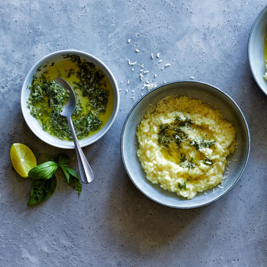 Limetten-Basilikum-Risotto