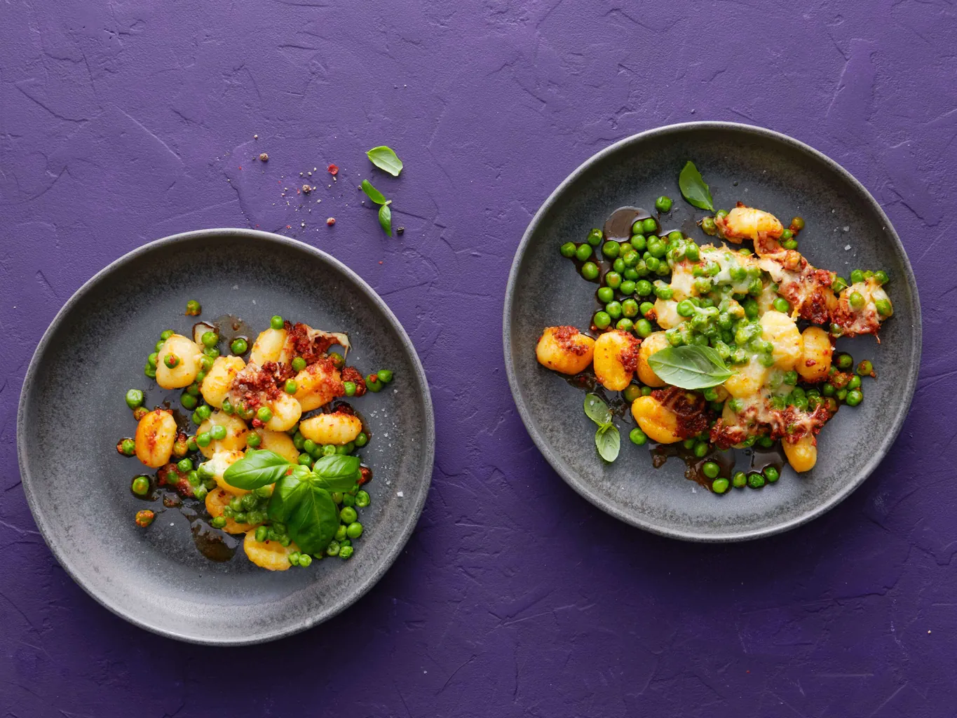 Gratin de gnocchi aux petits pois
