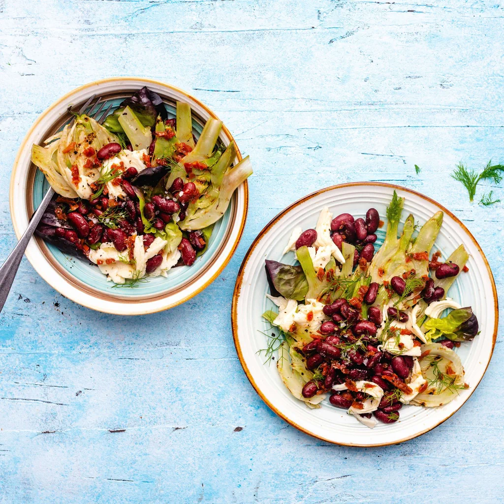 Salade de fenouil grillé avec haricots