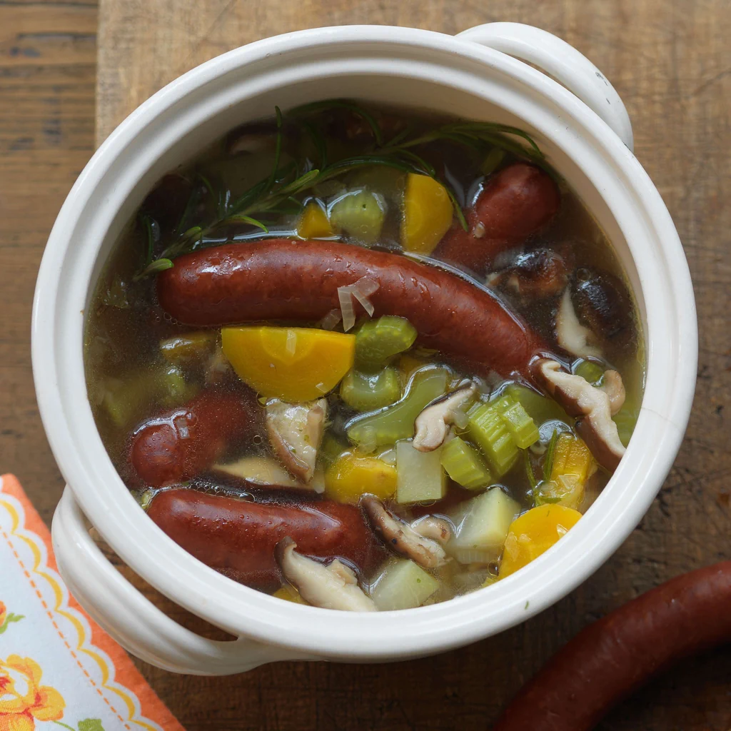 Wintergemüsesuppe mit Rauchwürstli