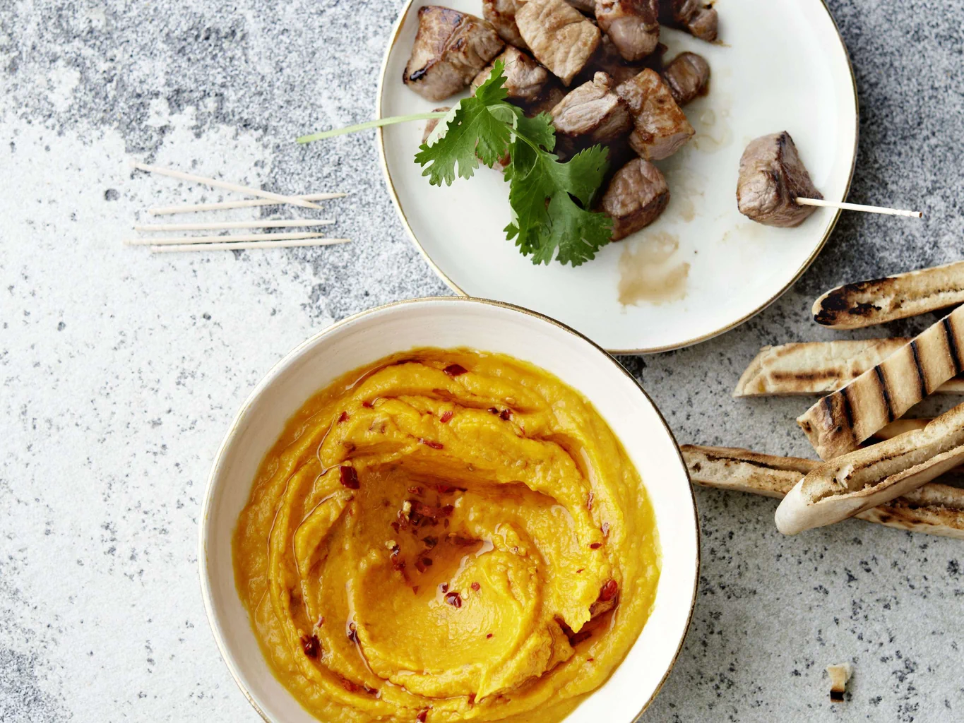 Süsskartoffeldip mit Chiliöl