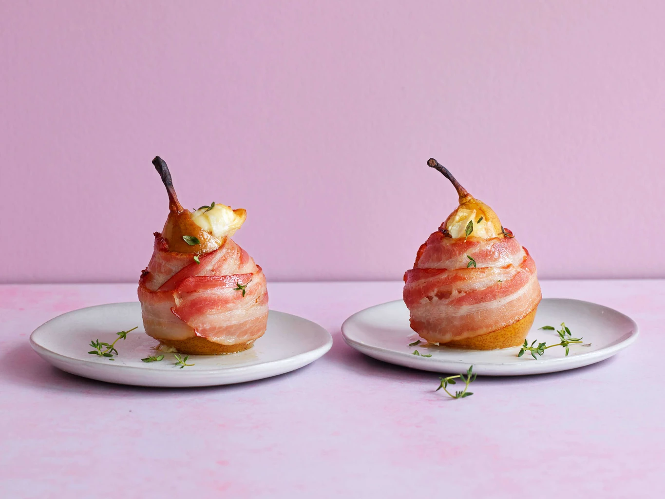 Birnen mit Speck und Käse