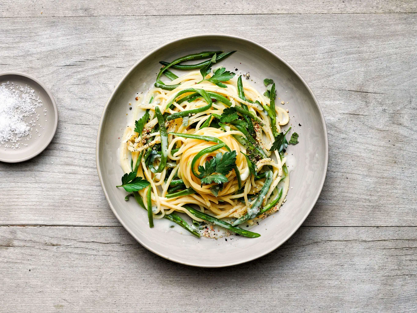 One pot di spaghetti ai fagiolini