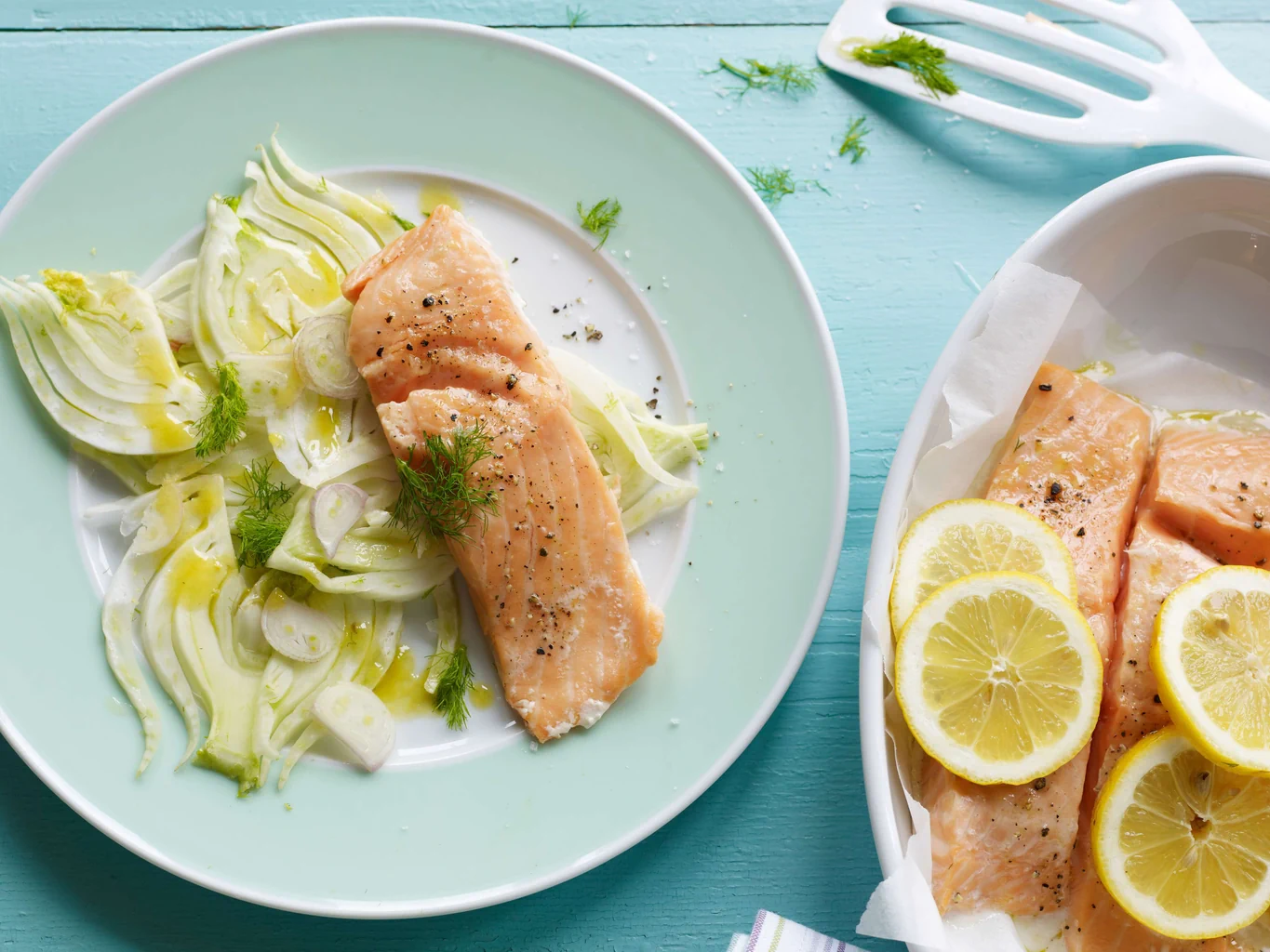 Fenchelhobelsalat mit glasigem Lachs