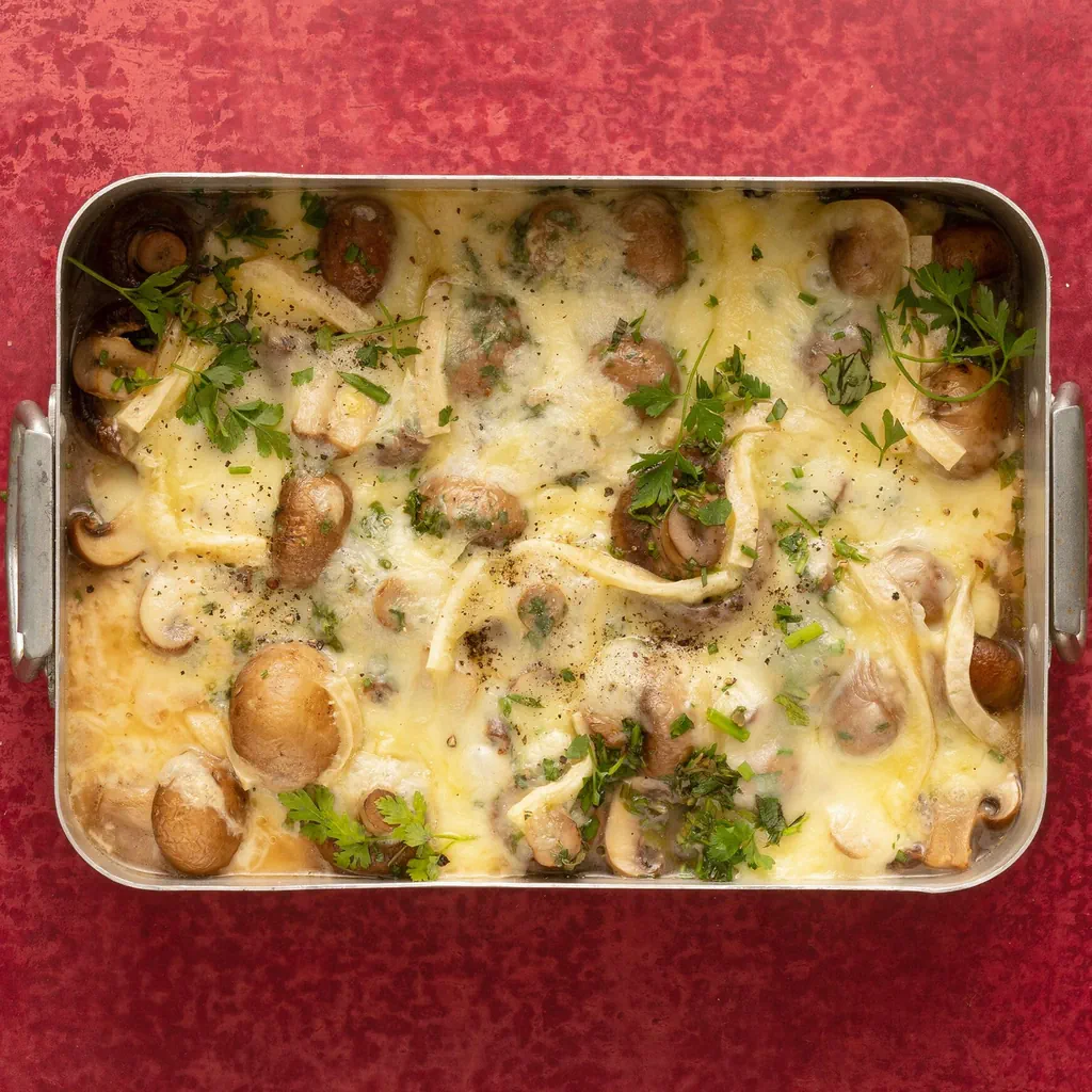 Überbackene Champignons mit Kräutern