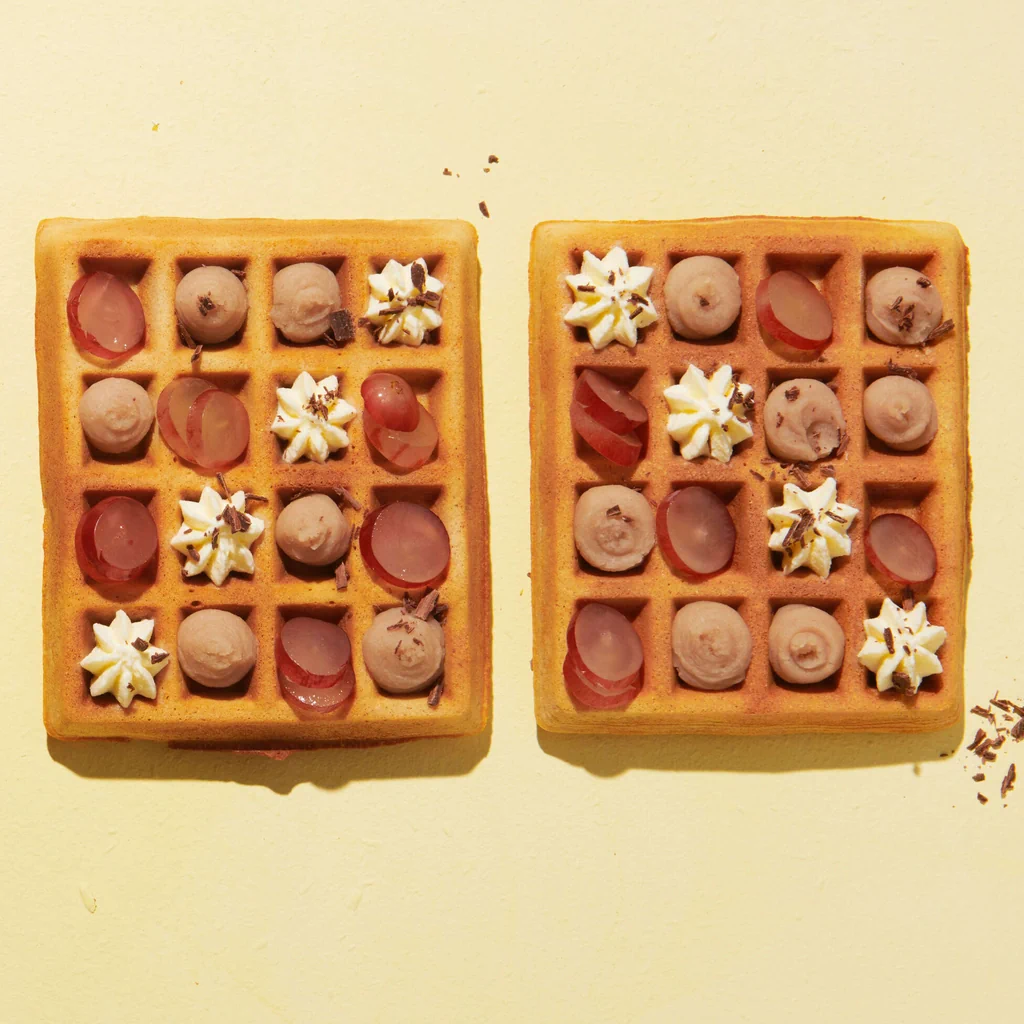 Waffle integrali con purea di castagne