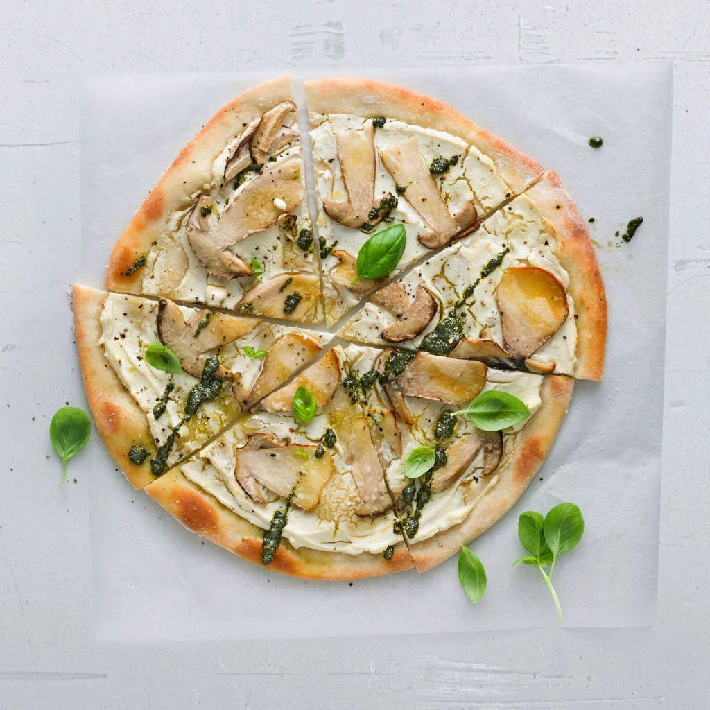 Pizza bianca aux bolets