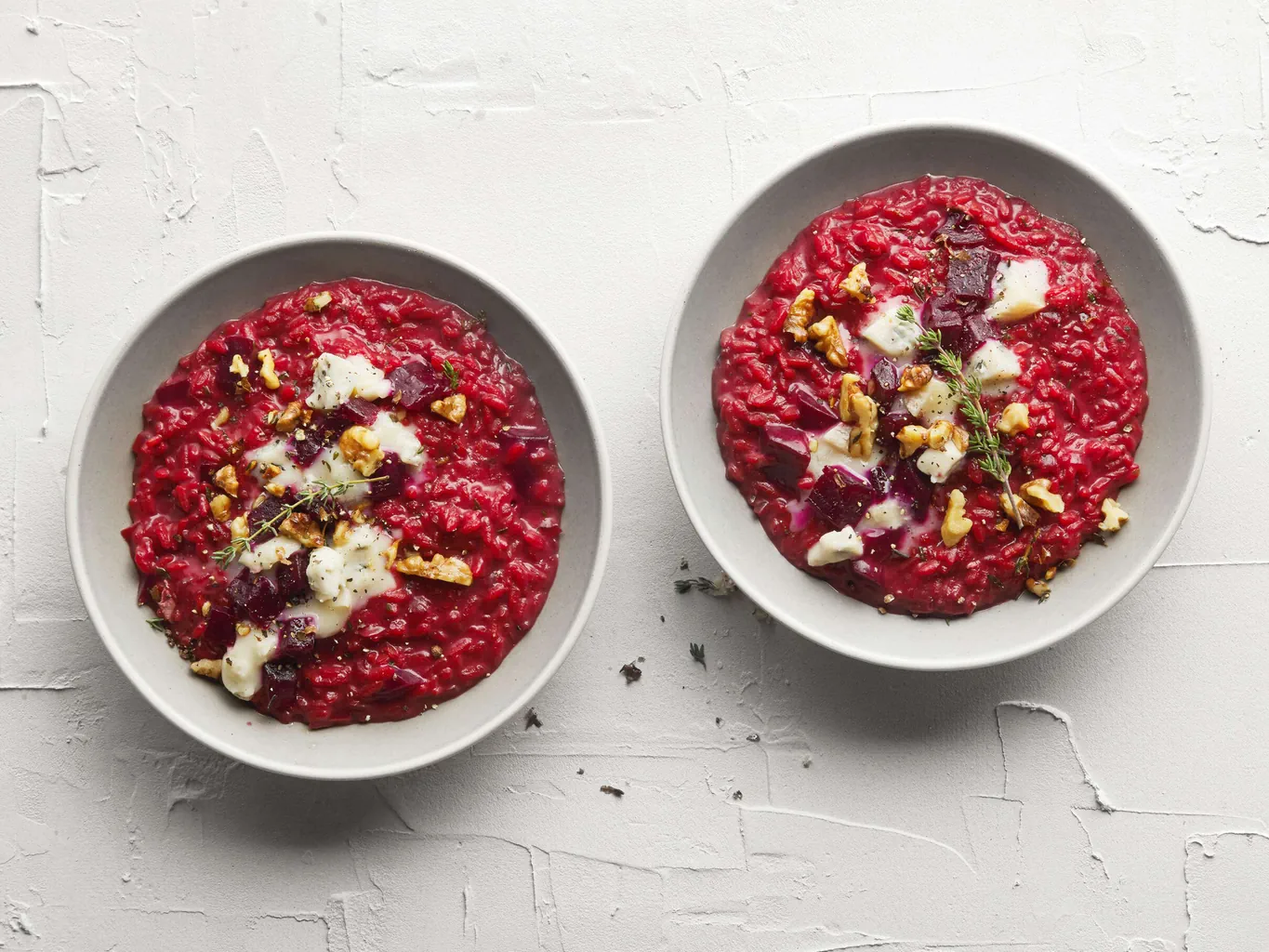 Risotto à la betterave rouge avec gorgonzola