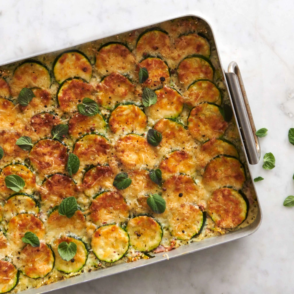 Gratin de quinoa et de courgettes au jambon