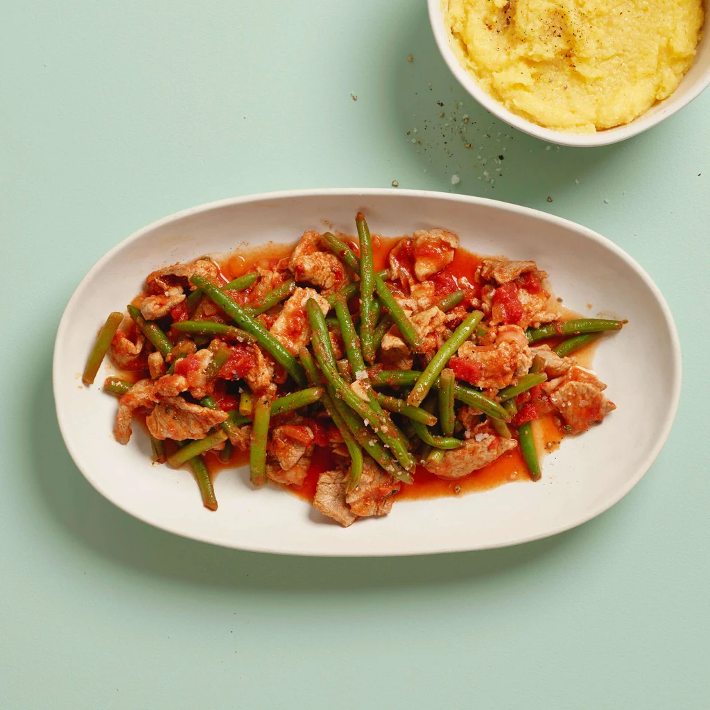 Émincé de porc aux haricots