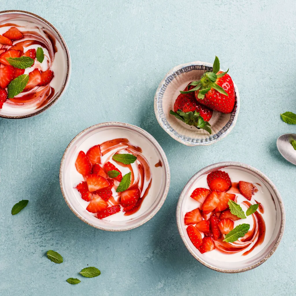 Dessert aux fraises