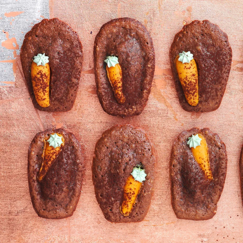 Karotten-Madeleines mit Schokolade