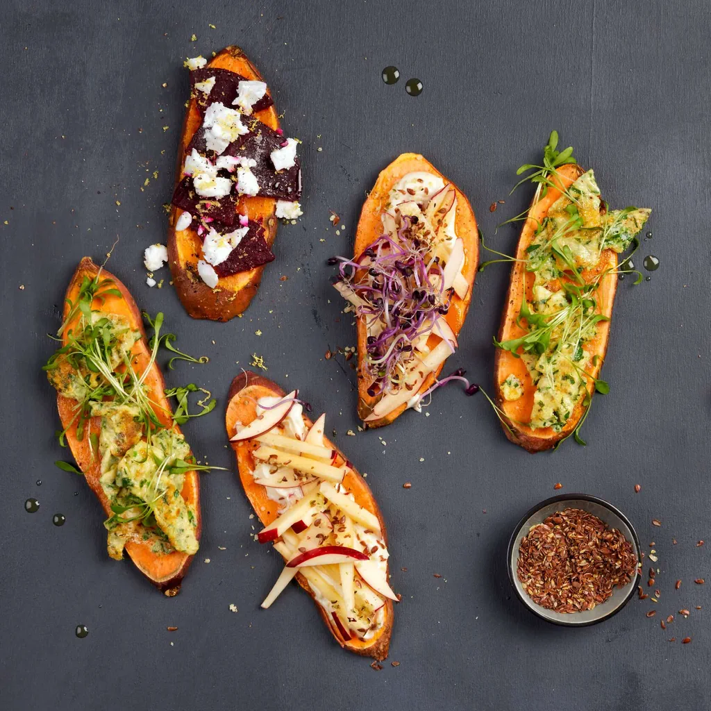 Canapés de patate douce en trois versions