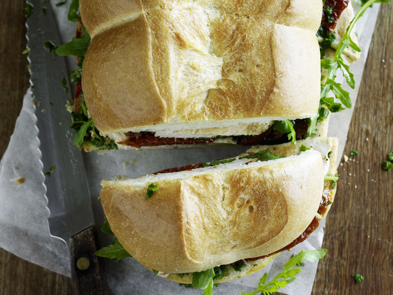 Tessinerbrot mit Poulet und Rucola