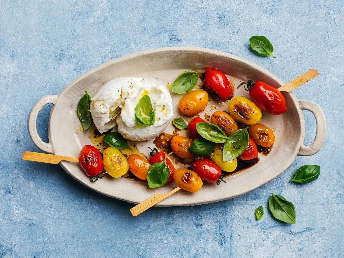 Grilltomaten-Mozzarella-Salat