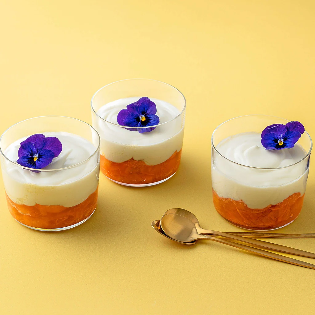 Rhabarberkompott und Holundermousse