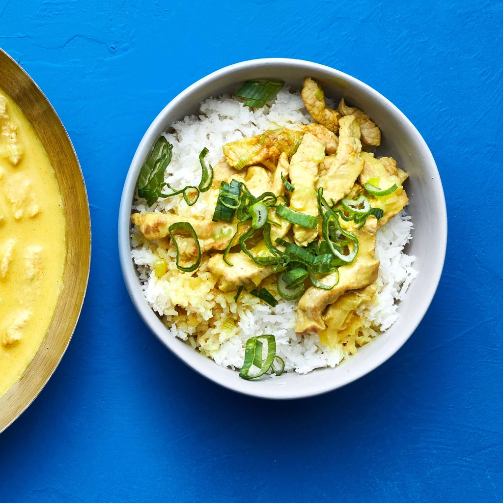 Riz à la noix de coco avec émincé 