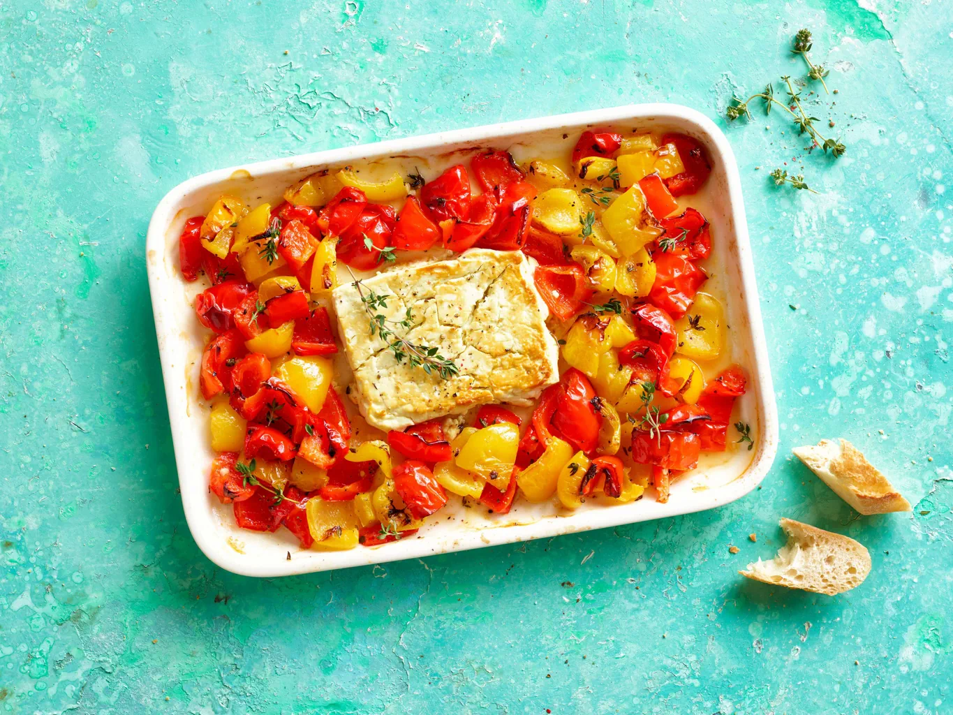 Feta au four avec poivrons