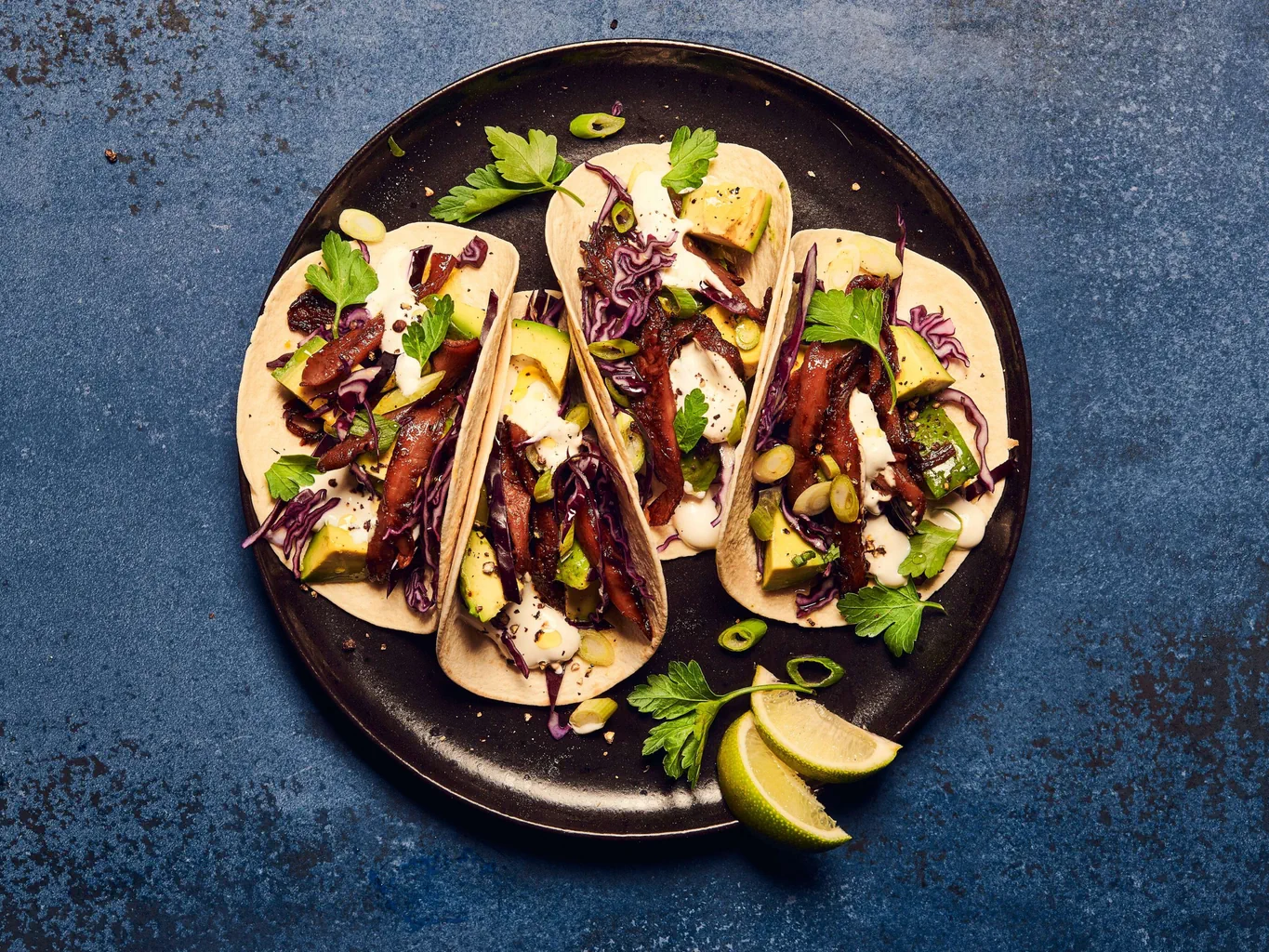 Tortillas aux champignons effilochés