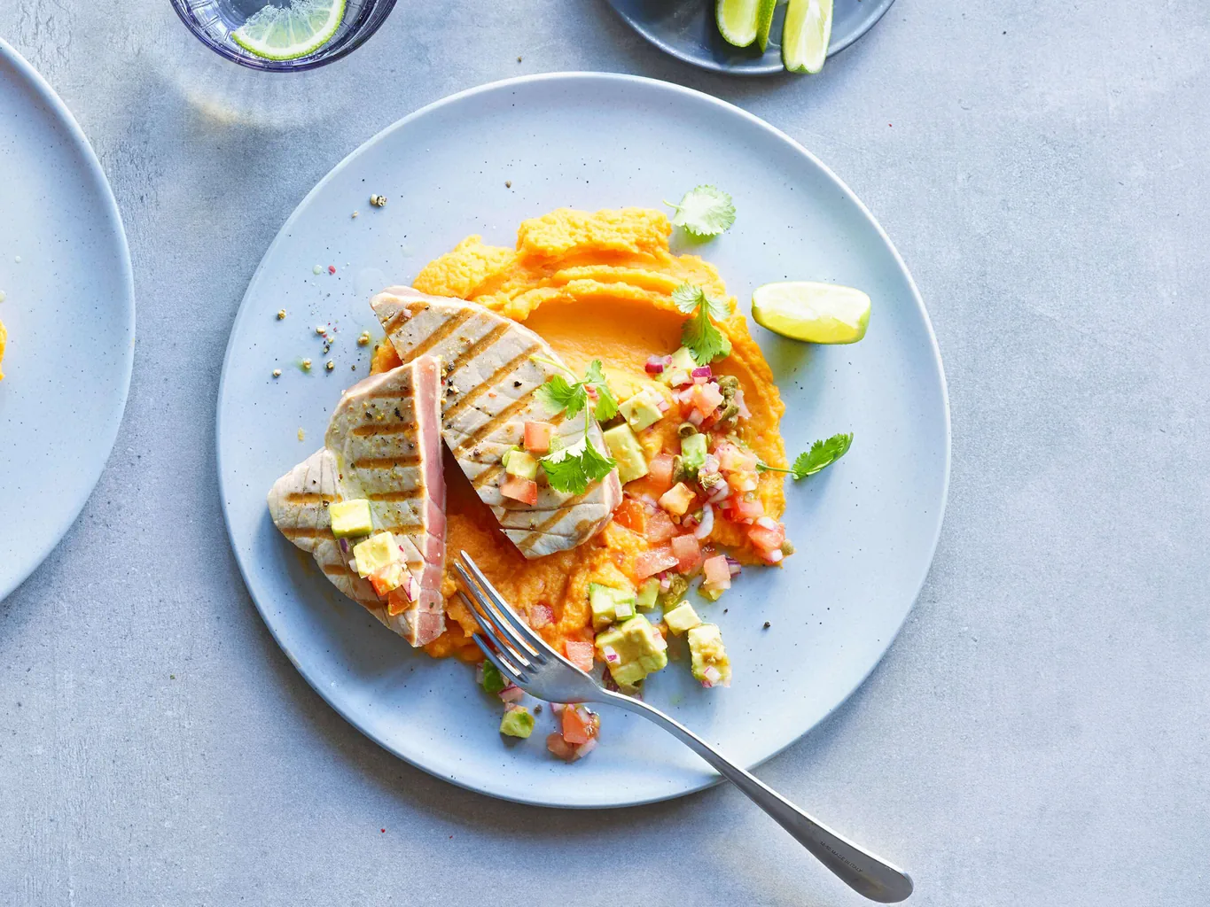Thunfisch mit Süsskartoffelstock