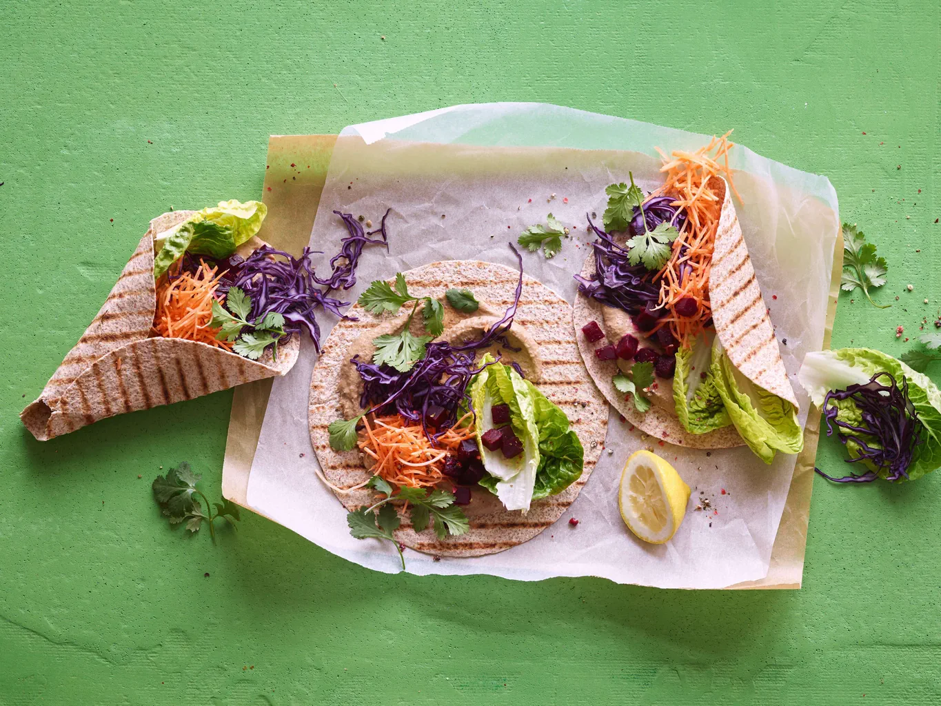 Linsen-Hummus-Wrap