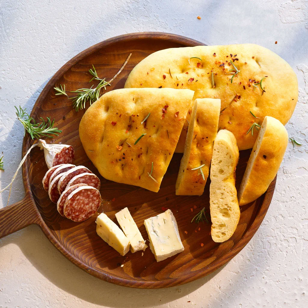 Focaccia mit Salami und Käse