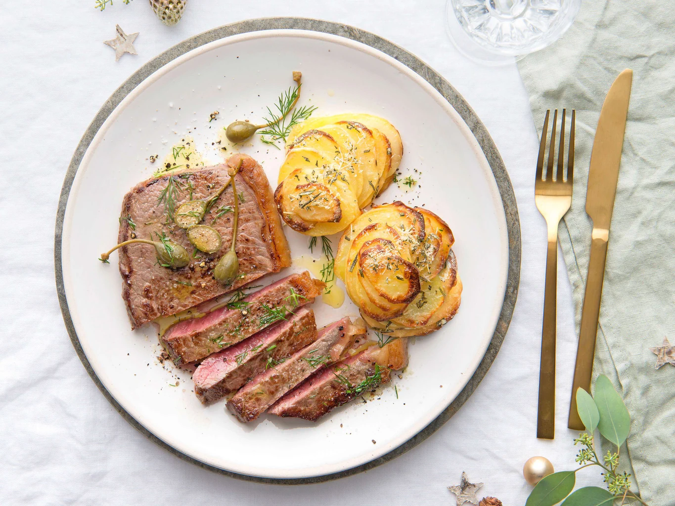 Entrecôte mit Knusperkartoffeln