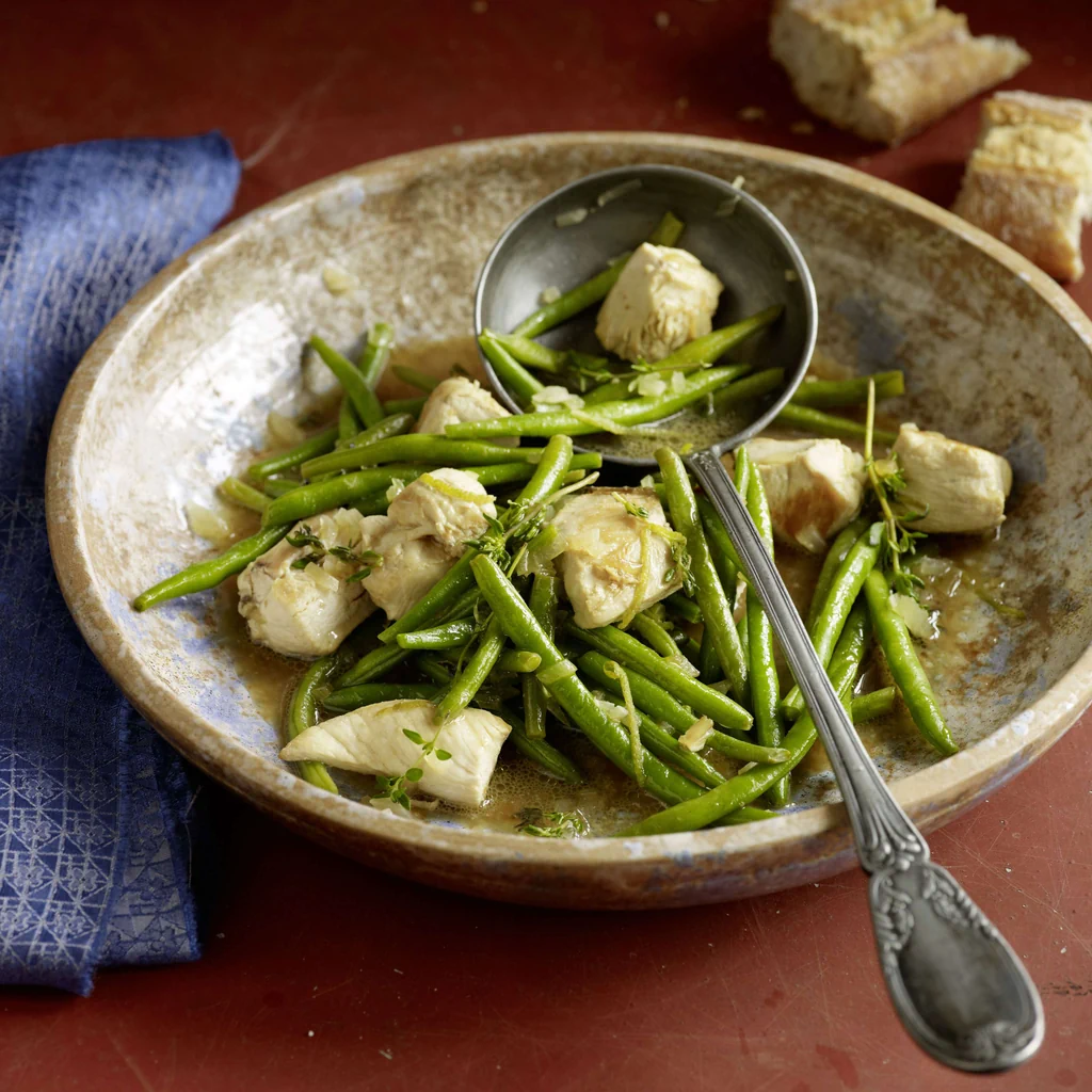 Pollo con fagiolini alla limetta