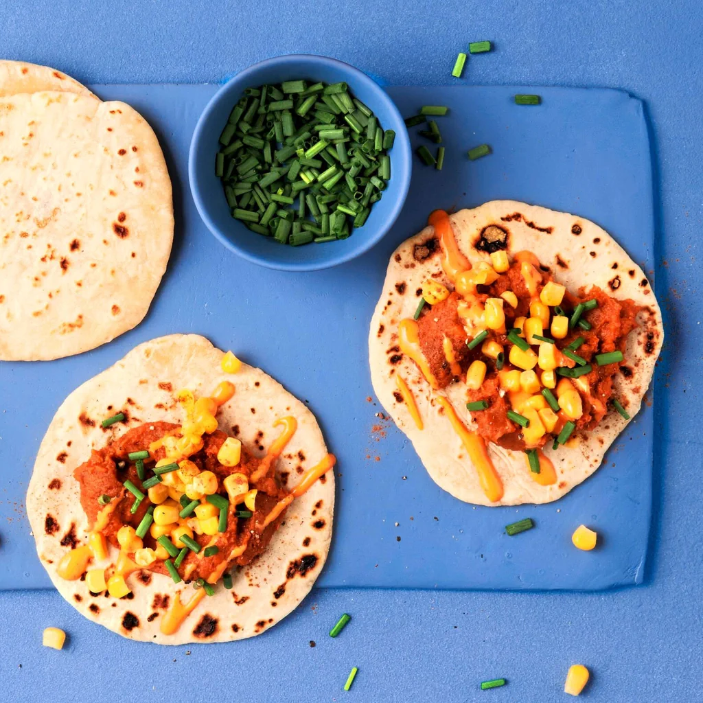 Tortillas mit Süsskartoffeln und Mais