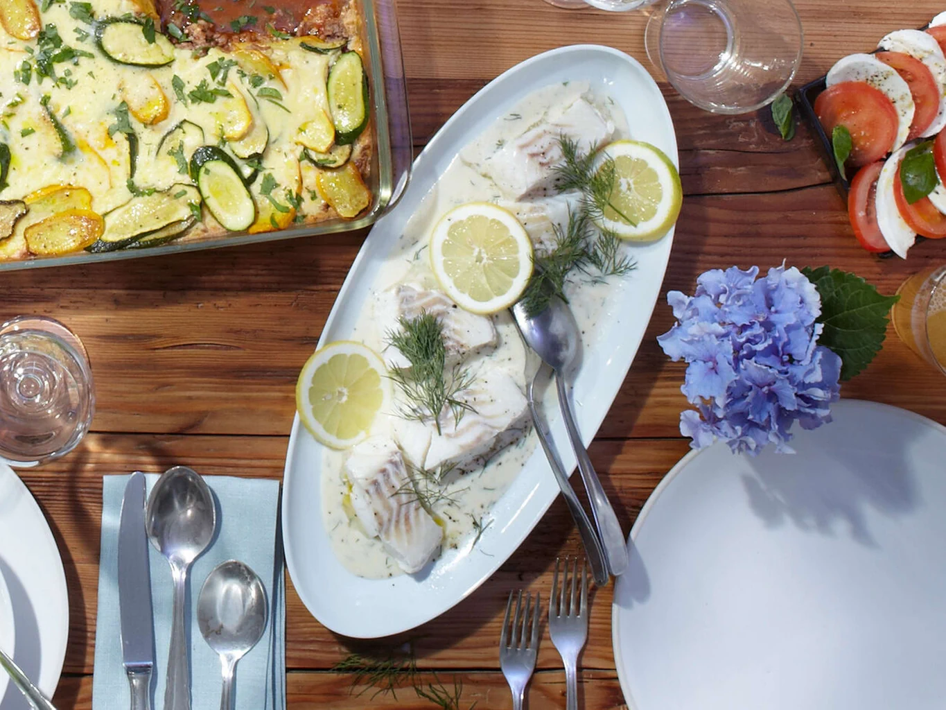 Kabeljaumedaillons mit Zitronen-Dill-Sauce