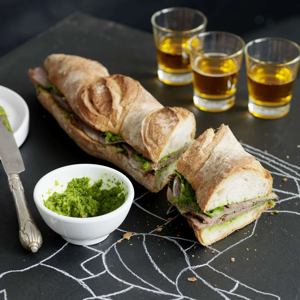 Sandwich di lesso con chimichurri