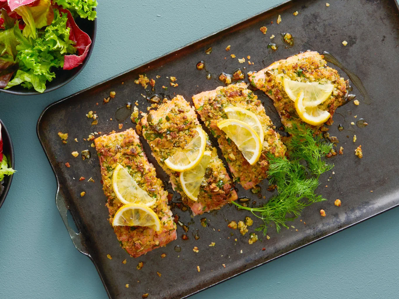 Lachs mit Cheddar-Kürbis-Kruste