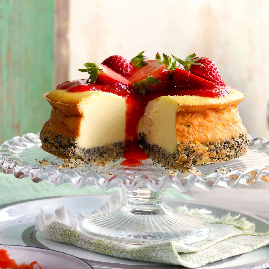Erdbeer-Mohn-Cheesecake