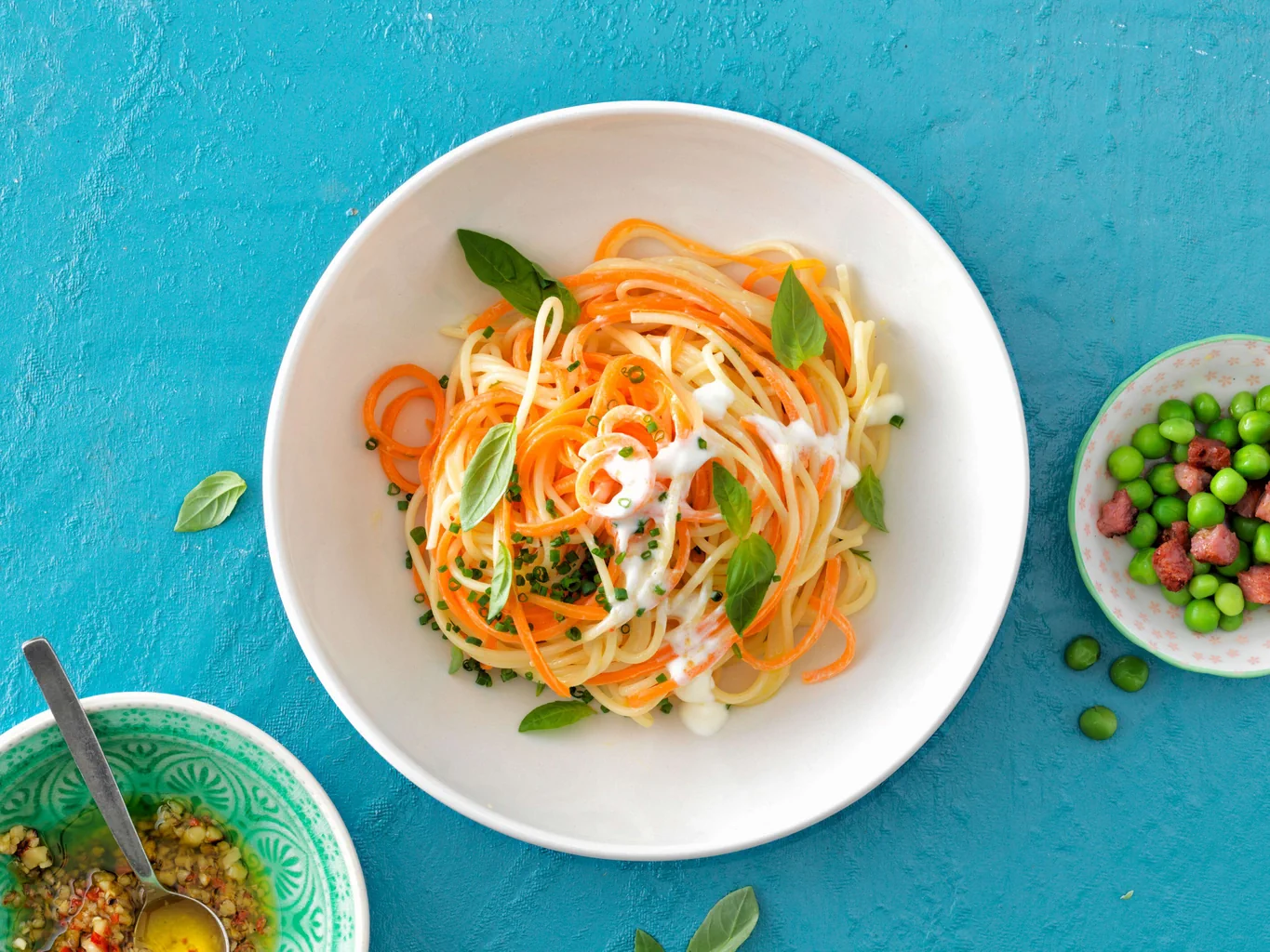 Rüebli-Spaghetti mit Frischkäsesauce