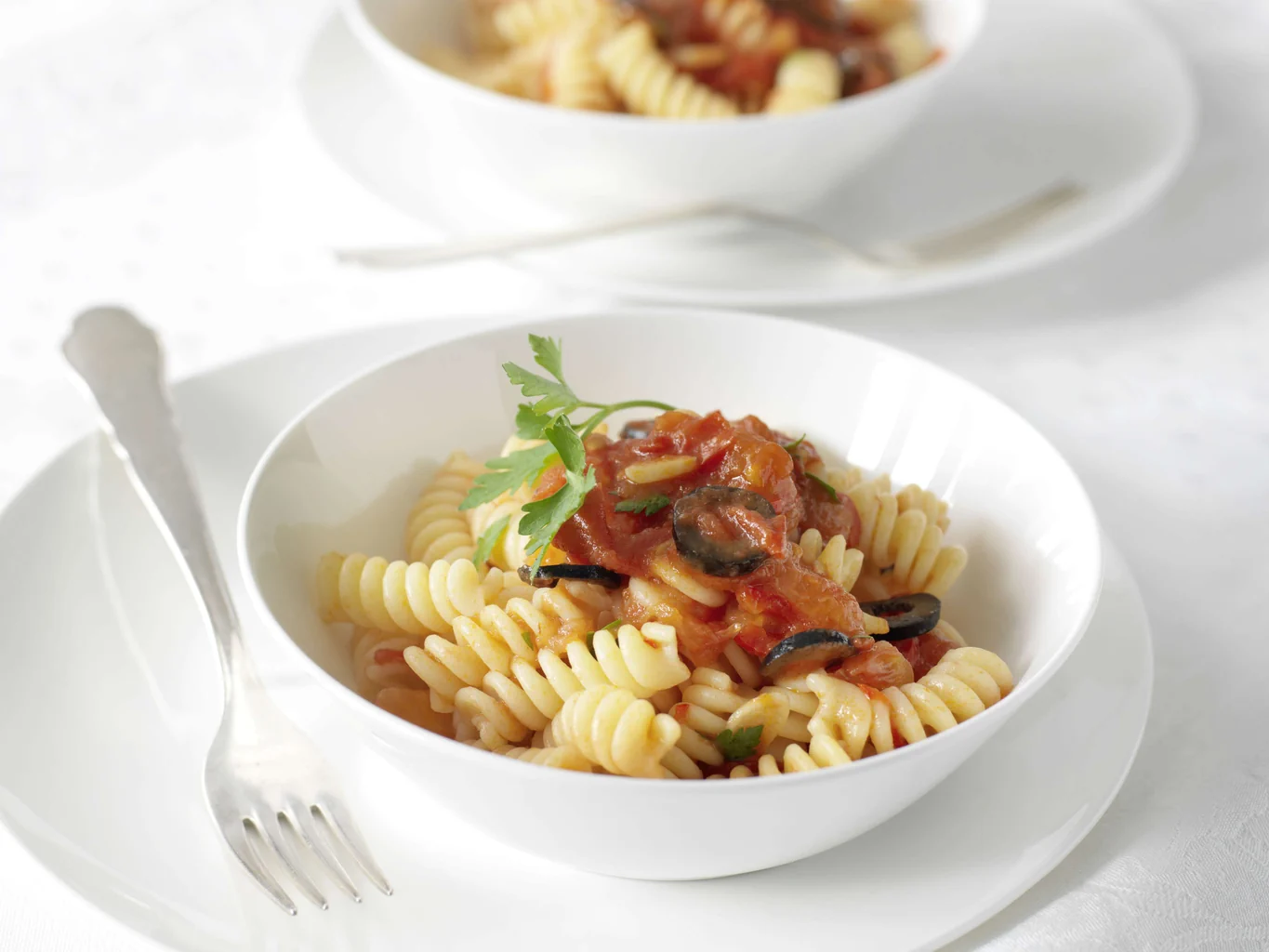 Fusilli all’arrabbiata con olive