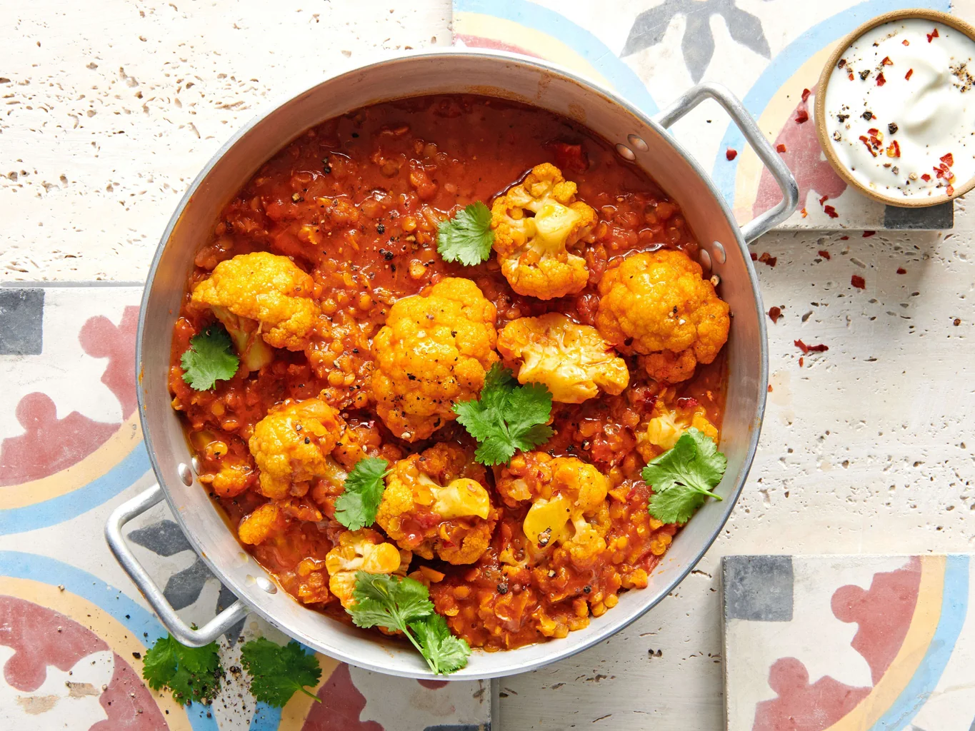 Dal de lentilles corail avec chou-fleur