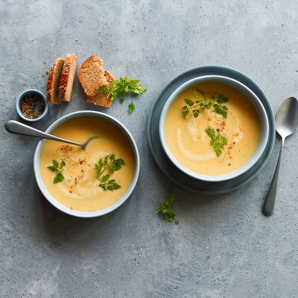 Soupe au céleri et au jus de pomme