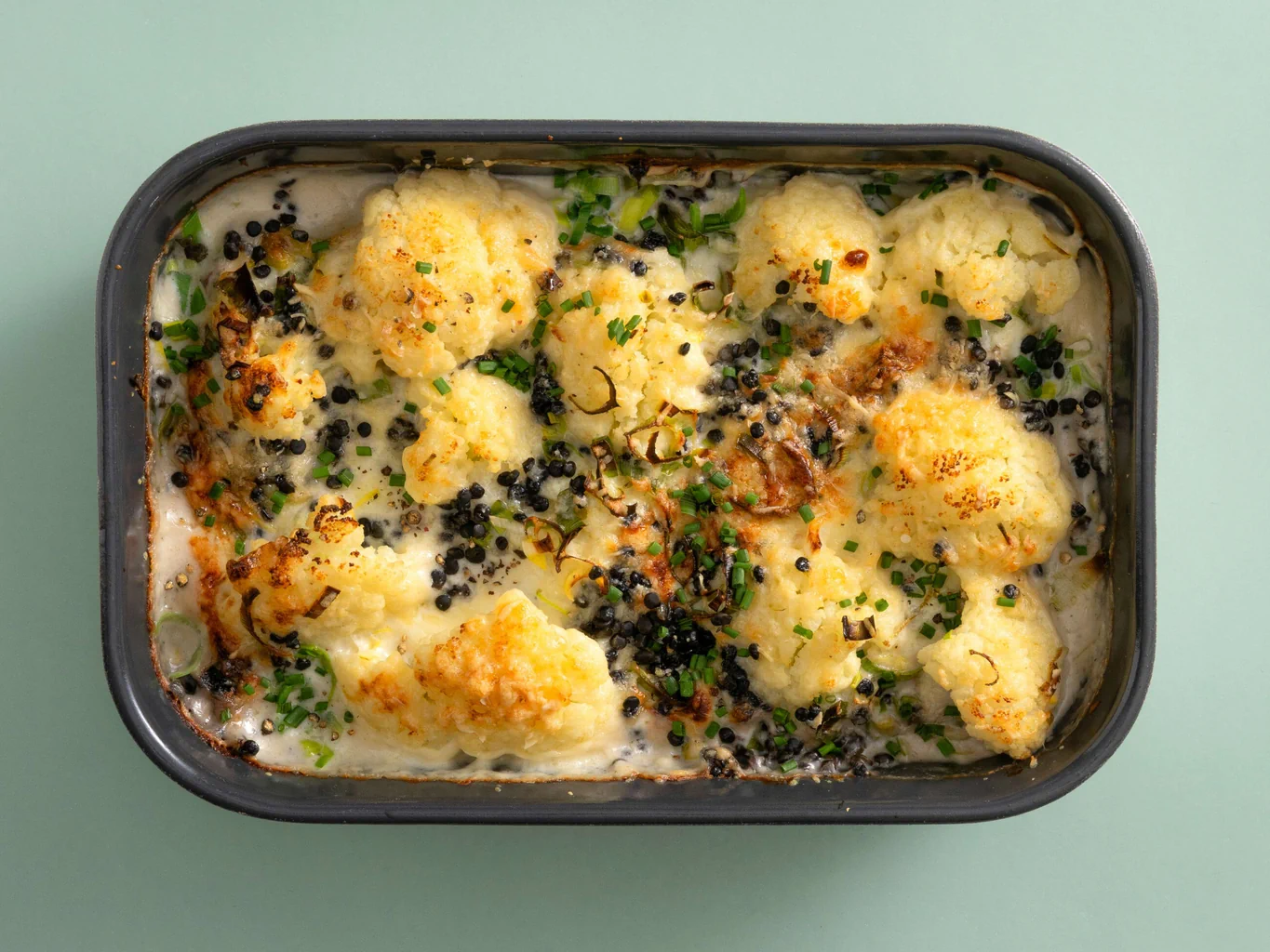 Gratin di cavolfiore e lenticchie