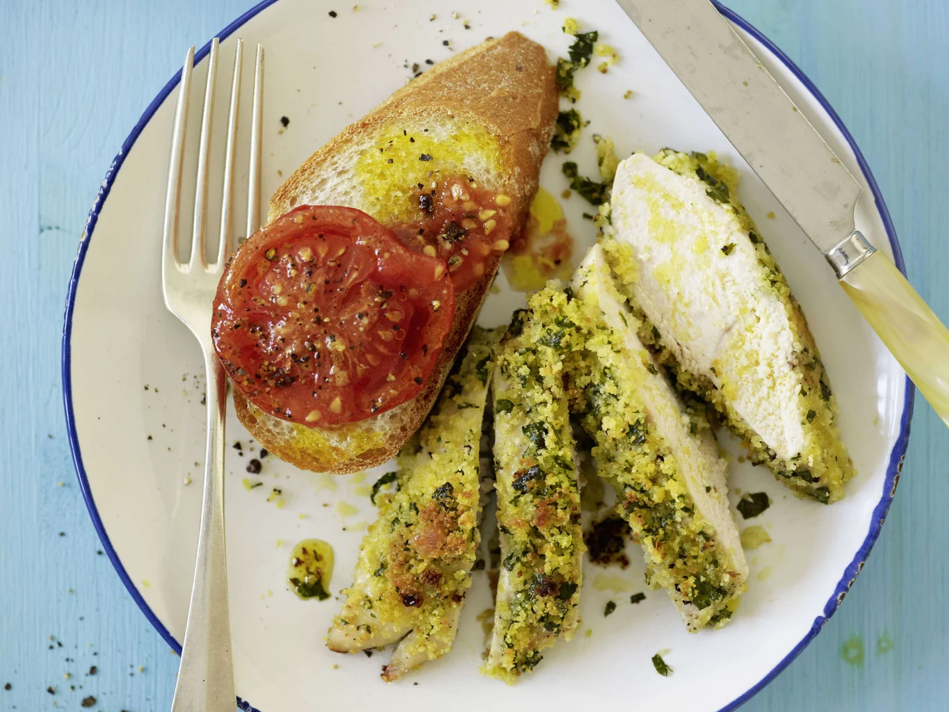 Knusperpoulet mit Tomaten